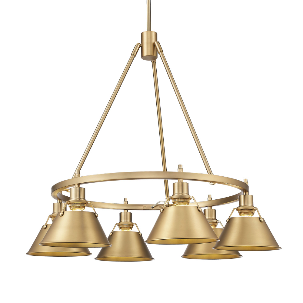Yep by Golden Lighting Orwell 6-light Chandelier in Brushed Champagne Brass